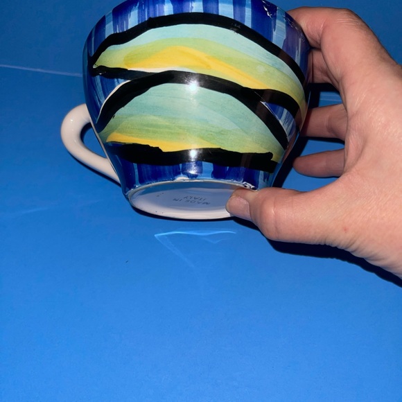 Vintage Hand Painted CERAMIC TEAPOT & CAP Made in Italy - Picture 11 of 12